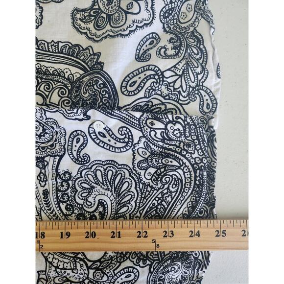 Saint Tropez West Linen Button Front Tank Sz XL black/white Paisley beachy boho - Picture 8 of 8